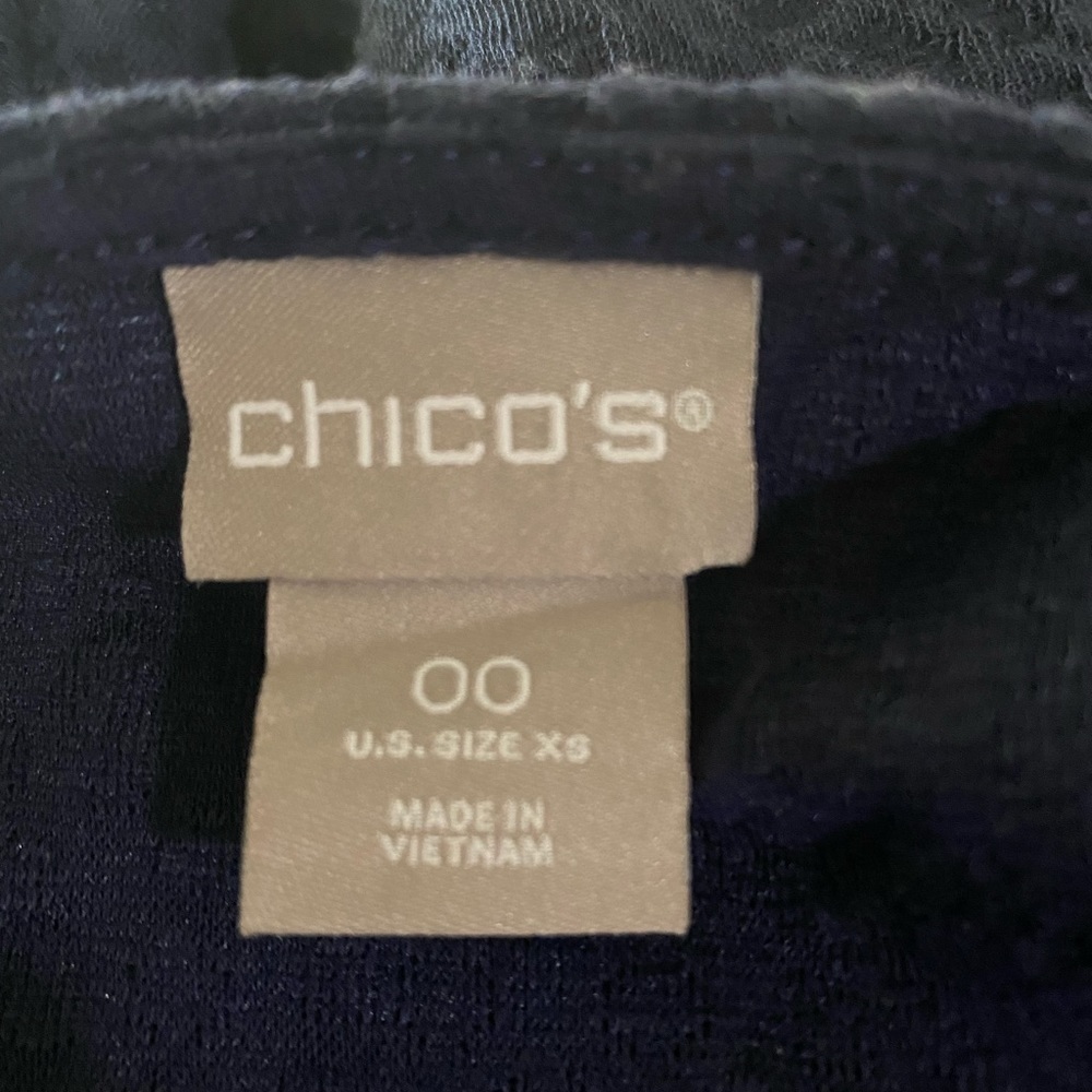 Chico’s Burnout Navy Tunic Top - Picture 5 of 5